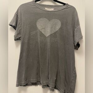 THE GREAT boxy crew - washed gray - graphic tee